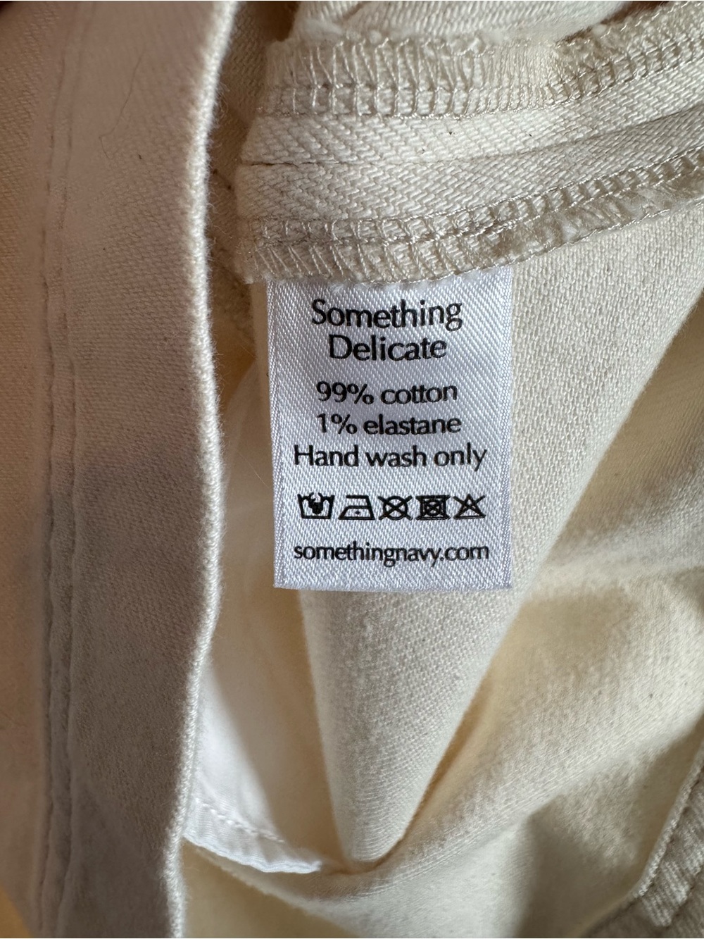 Something Navy Beige Spencer Denim Embellished Puff Sleeve Mini Dress Size M - Picture 6 of 10